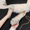 Fashion Women Flat Shoes Autumn New Bow-knot Pearls Mocacinnes Women Shoes Square Toe Flats Retro Light Slip On Casual Loafers Shoes