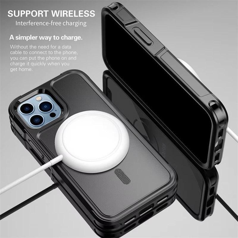Чехол для телефона MagSafe для iPhone 16 13 12 Pro Mini Max 11 15 14 Plus, ударопрочный, прочный, магнитный, гибридный, матовый чехол