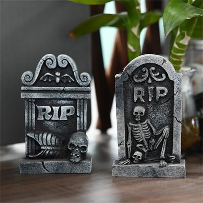 RIP Комната Надгробия Скрипт Убийства Дом с Привидениями Ужас Макет Наружной Сцены Декорация Полимерные Украшения Надгробия