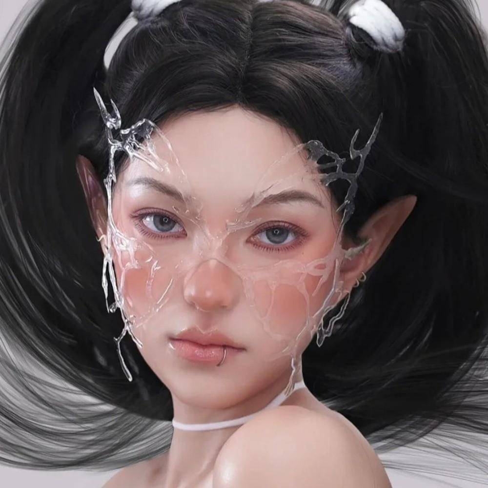 Transparent Halloween Masks Resin Full Face Cover Personalized Masquerade Props Festival