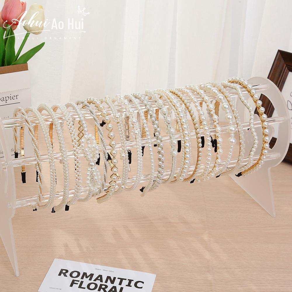 "Корейский стиль жемчужная свадебная повязка на голову - Модный аксессуар ручной работы"