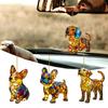 Puppy Sun Catcher 2D Flat Acrylic Puppy Pendant Colorful Dog Suncatcher Hanging