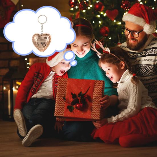 Брелок в форме сердца в виде диско-шара, зеркальный шар, подвесной брелок, сумка, брелок, хеллоуин, рождественский подарок