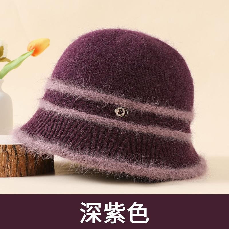 Зимняя материнская шапка женская пожилая бабушка плюшевая шерстяная шапка кроличий мех средний пожилой теплый утолщенный вязаный хлопковый колпак