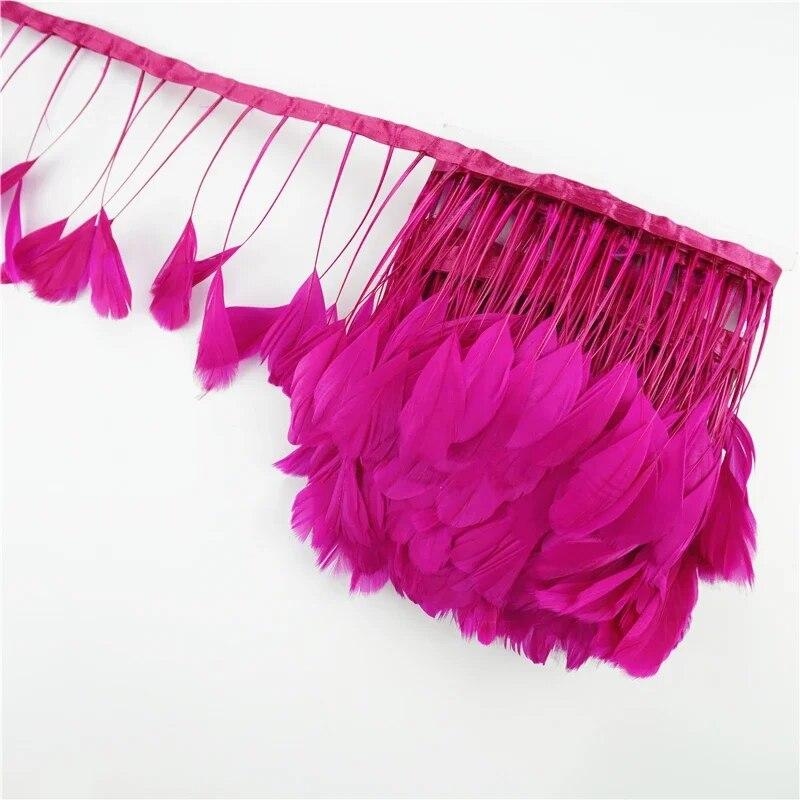 2Meters Goose Feather Trim Ribbon Tape Crafts Fringe Tassel Feathers Artificial Decorations Wedding Handicraft Accessories Decor