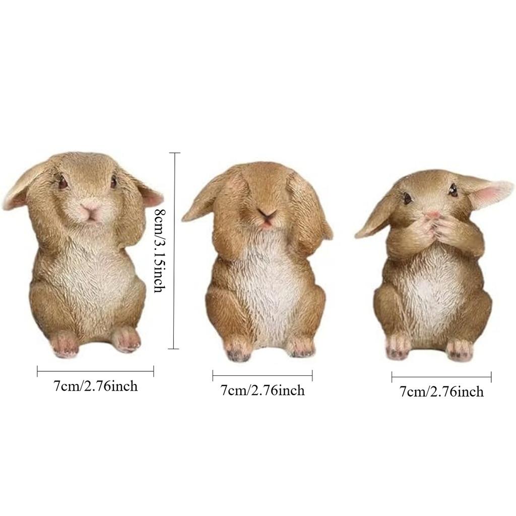 3 шт. смоляных украшений в виде кролика, пасхальные фигурки кроликов, садовая статуэтка кролика, садовая художественная скульптура для дома, патио, лужайки, пасхальные украшения, подарок на новоселье