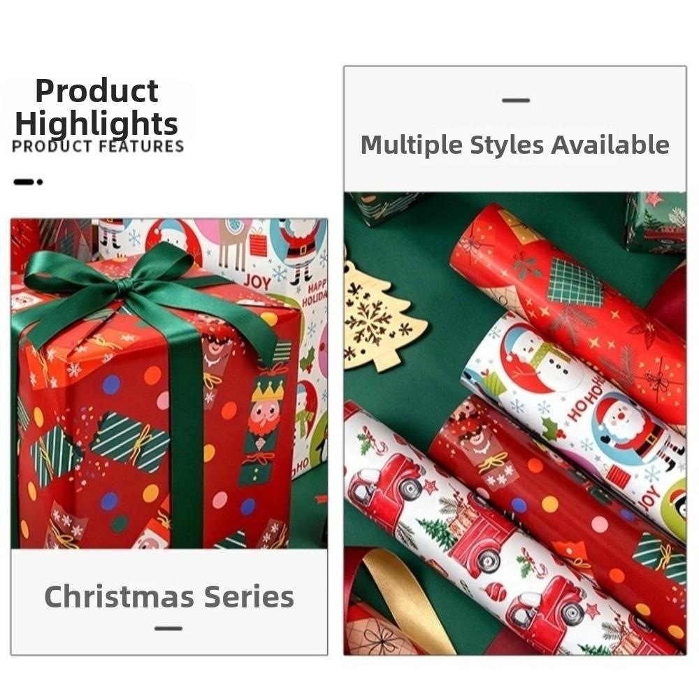 Roll Christmas Wrapping Paper for Holiday Gifts Gift Wrapping Paper Festive Party Supplies