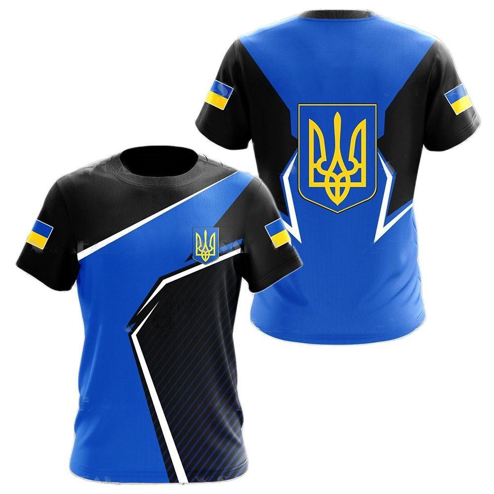 Ukraine Flag Camo Printed 3D T-shirt Summer Ukrainian Veterans Training Clothes Personality Teenage Short Sleeved O-neck Top