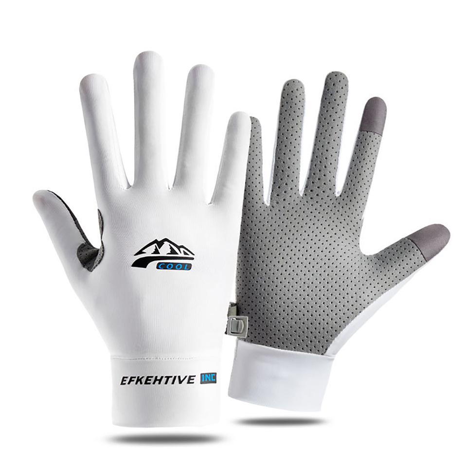 Loogdeel Sun Protection Fishing Gloves Ice Silk Sports Cycling Running Fishing Gloves Unisex Anti-Slip Breathable Anti-Uv Gloves
