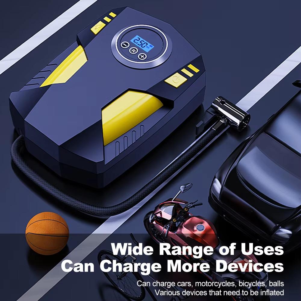 Цифровой насос для накачивания шин DC 12 Вольт, автомобильный портативный воздушный компрессор, насос 100 фунтов на квадратный дюйм, автомобильный воздушный компрессор для автомобилей, мотоциклов, велосипедов