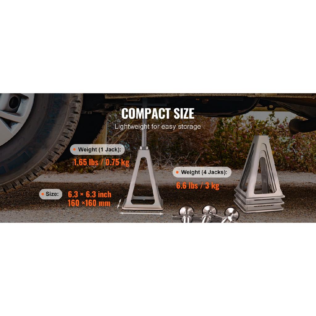 SucceBuy Stabilizer Jacks 4 Pack Aluminum RV Leveling Jacks Stack Jacks for RV Travel Trailer Camper Single Screw Jack 6000 Lbs