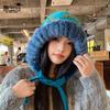 Fashion Hat Women's Winter Plush Warm Ear Protector Head Versatile Face Small Knitted Wool Hat