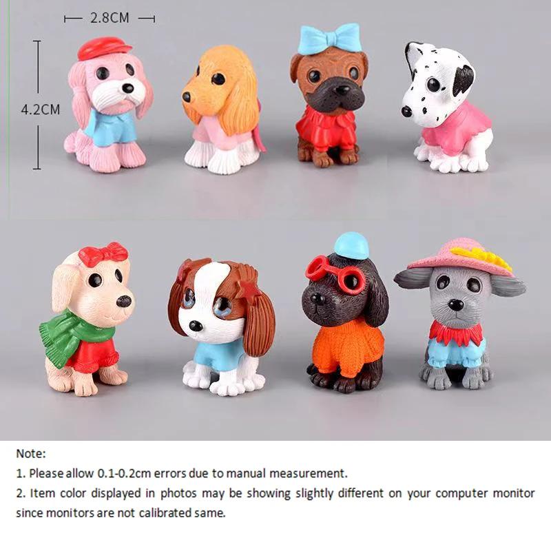 8 шт. Микроландшафтная ПВХ-декорация Модная собака Животное Кукла Украшение Сделай сам Мультяшное Креативное Украшение Мини Декор