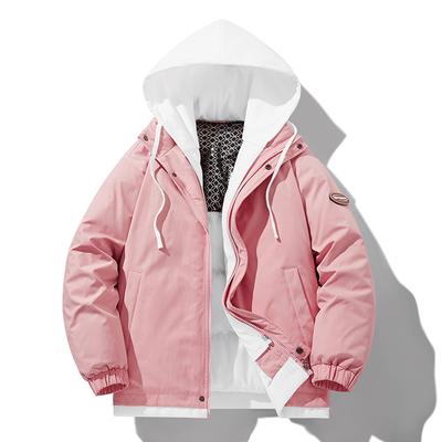 Мужская и женская зимняя серия утолщенных дневных поддельных двух предметов одежды из графенового хлопка