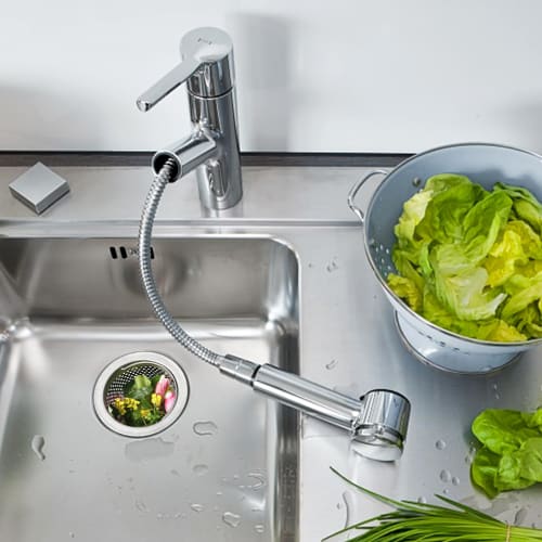 BAOYINGTE Drain Garbage Disposal, Sink Garbage Disposal, Stainless Steel Drain Garbage Disposal, 77mm, Drainer, High-Efficiency Filtration, Convenien