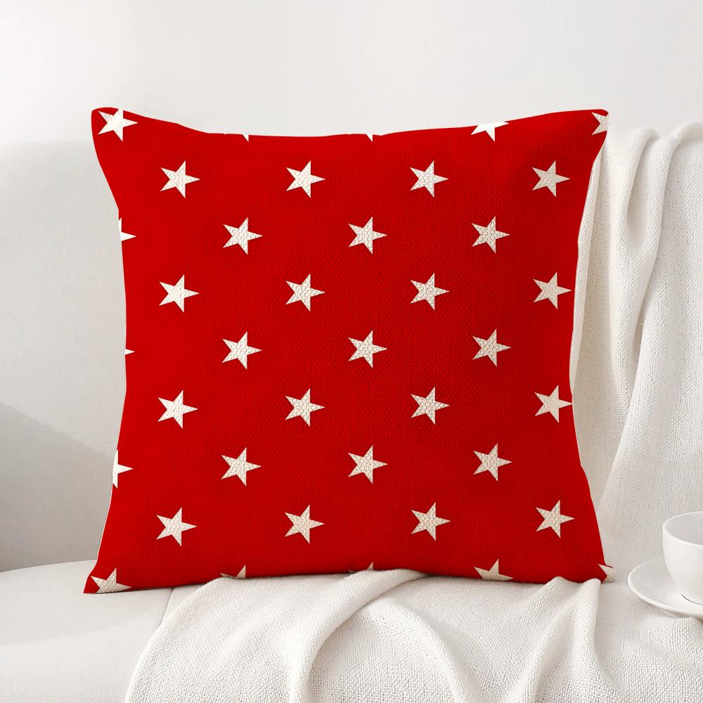 Classic Stars Cushion Cover Natural Linen Organic Fabric DoubleSided Printing Sofa Home Decor Gift Pillow Cover