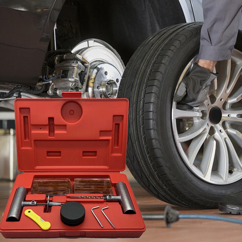 Набор для ремонта автомобильных шин Набор для ремонта проколов шин 37 предметов Портативный съемник для шестерен Аксессуары для снятия для автомобиля грузовика велосипеда газонокосилки
