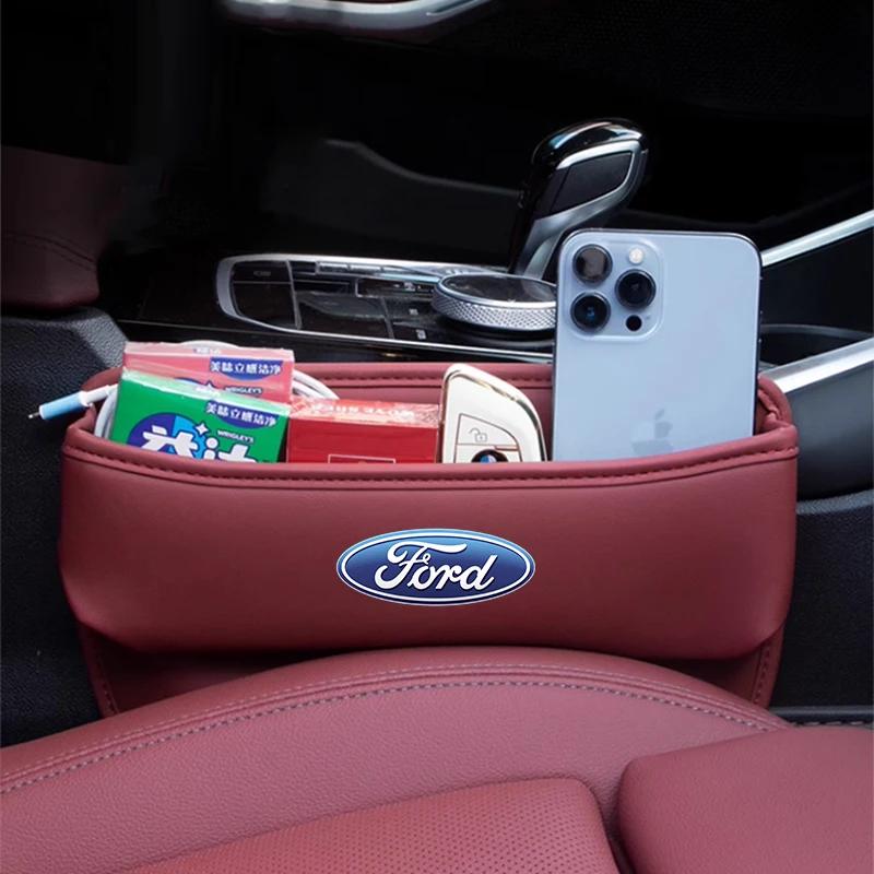 Car Sticker 2026 For Ford Auto Seat Gap Storage Box Leather Car Seat Organizer Holder for Fords 2 3 4 5 MK 2 6 7 Ranger Fiesta K