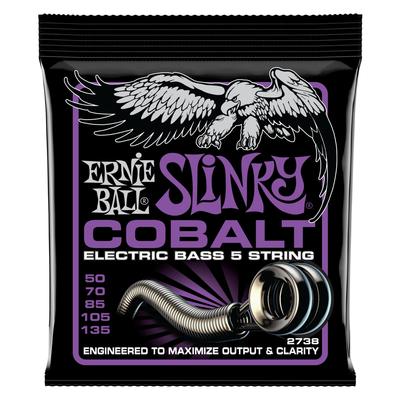ERNIE BALL 2738 Басовая струна 5 струн COBALT POWER SLINKY BASS Cobalt Power Slinky Bass [Оригинальный продукт] (50-135) 5-СТРУННАЯ