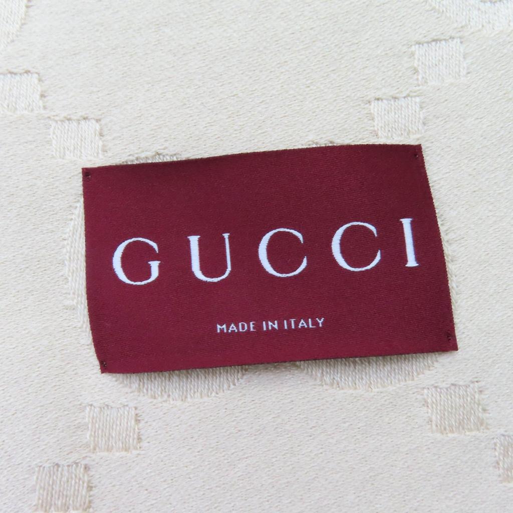 Отличный шарф GUCCI GG Жаккард Большое одеяло бежевая шерсть Женский 795551 Б/у