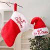 Wool Ball Christmas Hat Plush Xmas Cap Christmas Holiday Gift Hat sock Set  Infant Baby