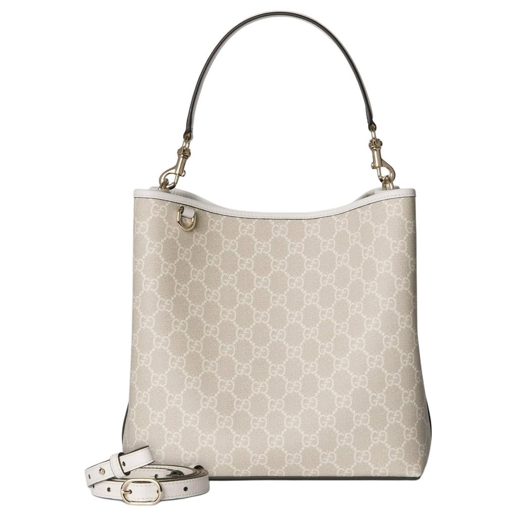 Gucci GG Emblem Logo Print GG Monogram Coated Canvas Shoulder Tote Bag Small Women handbags Beige White 815103-FAD6L-9641