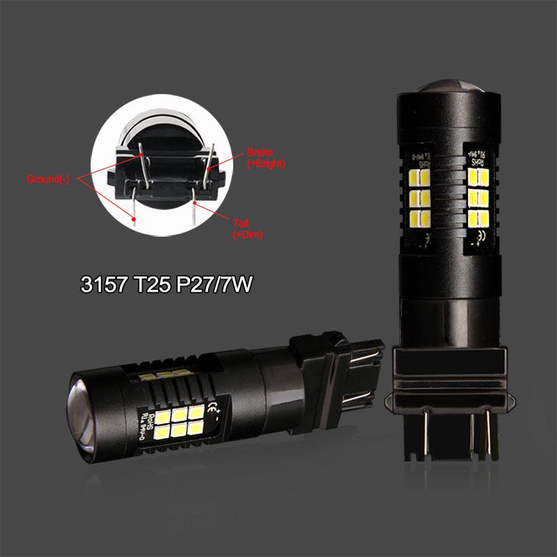 2шт 1200Lm T20 W21W LED W21 / 5W LED WY21W 7440 7443 Светодиодная лампа T25 3157 3156 p27 / 7w автомобильный тормозной фонарь заднего хода 12 В лампа указатель поворота