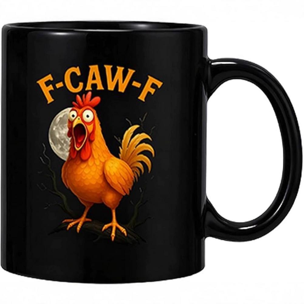 Смешная кружка F-Caw-F Chicken FCAWF, забавная чашка для чая, подарок для женщин и мужчин, 3,74"*3,15", милая чашка, подарок из премиального керамического материала