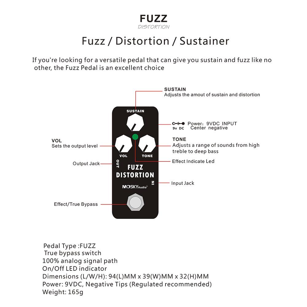 MOSKYaudio FUZZ Дисторшн Магнитный Эффект Педаль