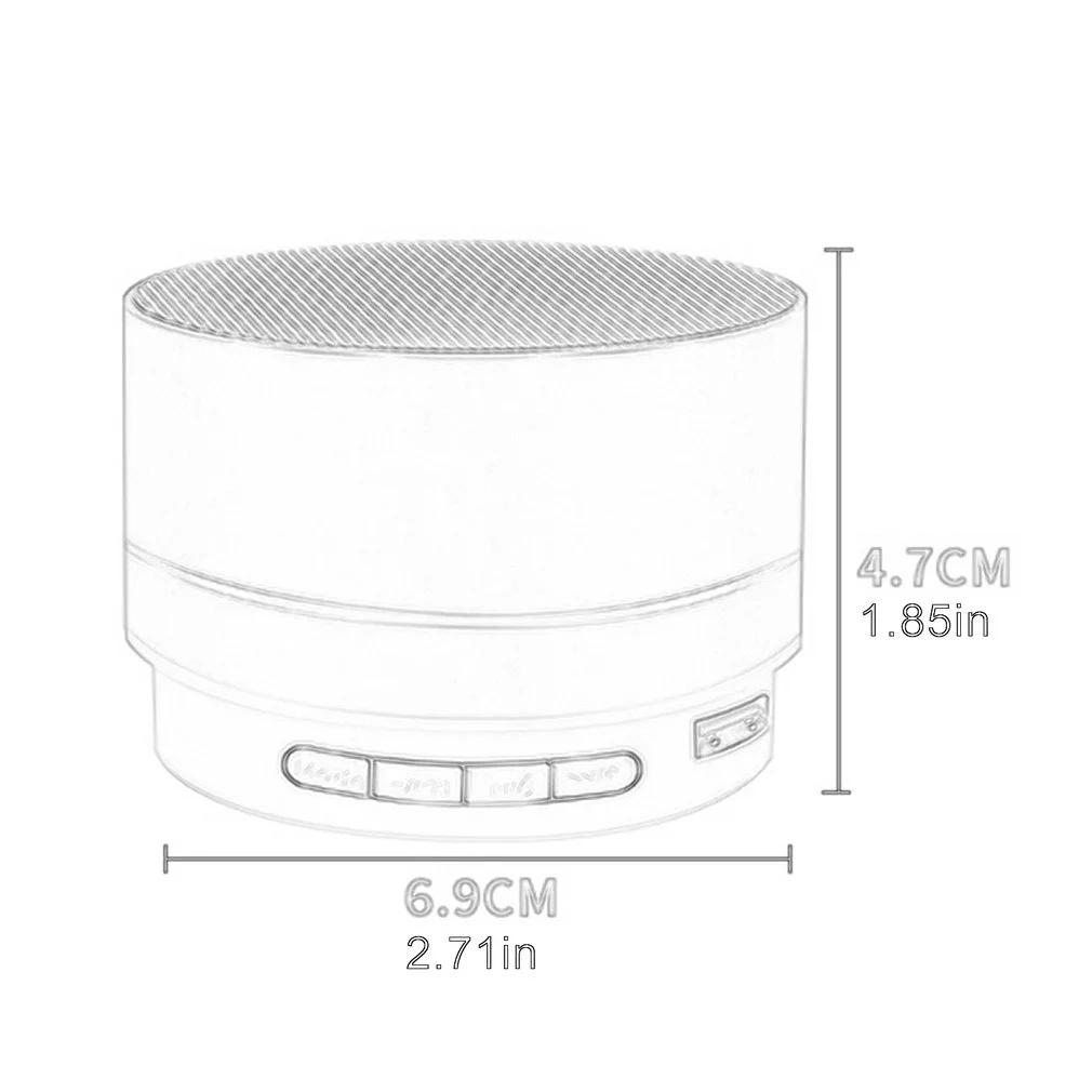 Портативный беспроводной Bluetooth-динамик с FM-мини-светодиодом, металлический супер-басовый сабвуфер, поддержка TF-карты для MP3-плеера