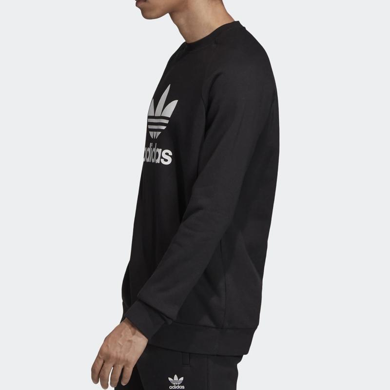adidas Флисовая толстовка с круглым вырезом Originals Trf, мужские топы, черные EH6513