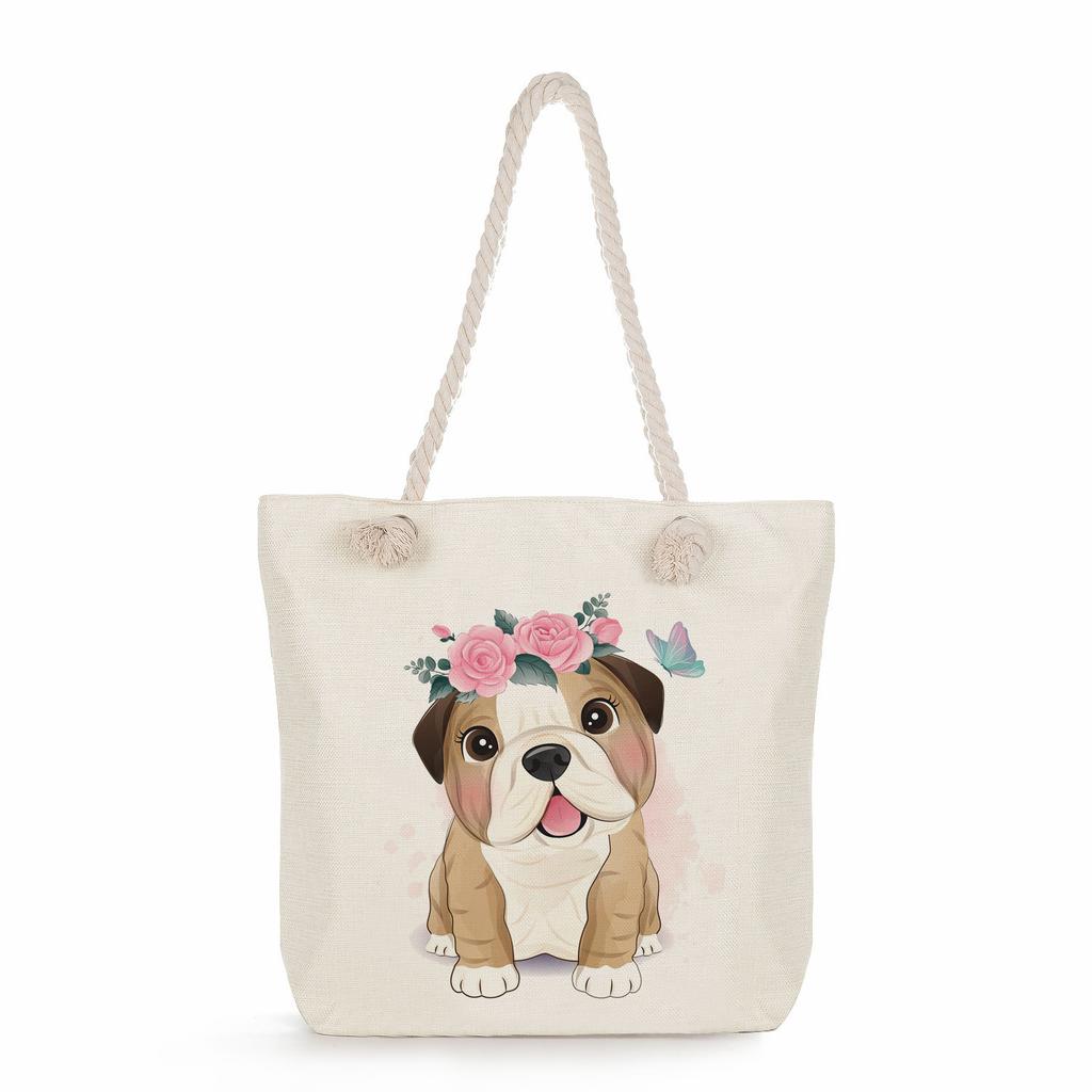 Animal print thick rope single-shoulder beach bag 7286 CLE