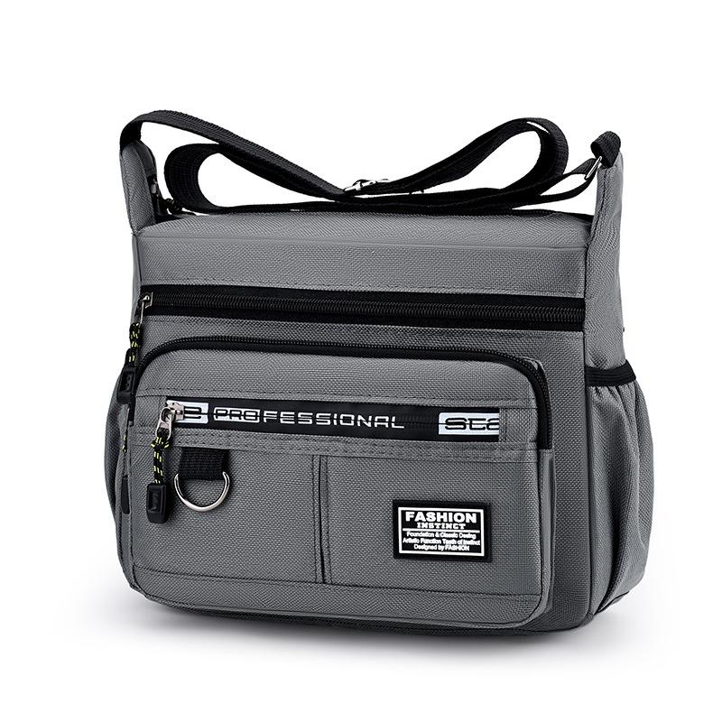 Men'S Crossbody Messenger Satchel - Multi-Layered Pockets, Adjustable Shoulder Strap, Business Single Shoulder Bag