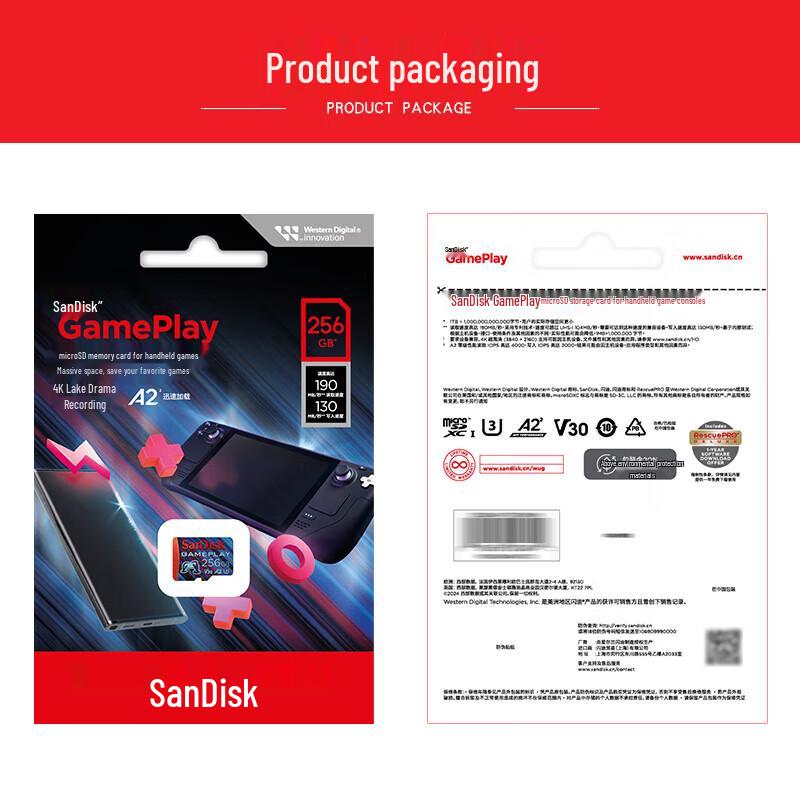 SanDisk Игровая Micro SD карта 256 ГБ A2 U3 V30 4K