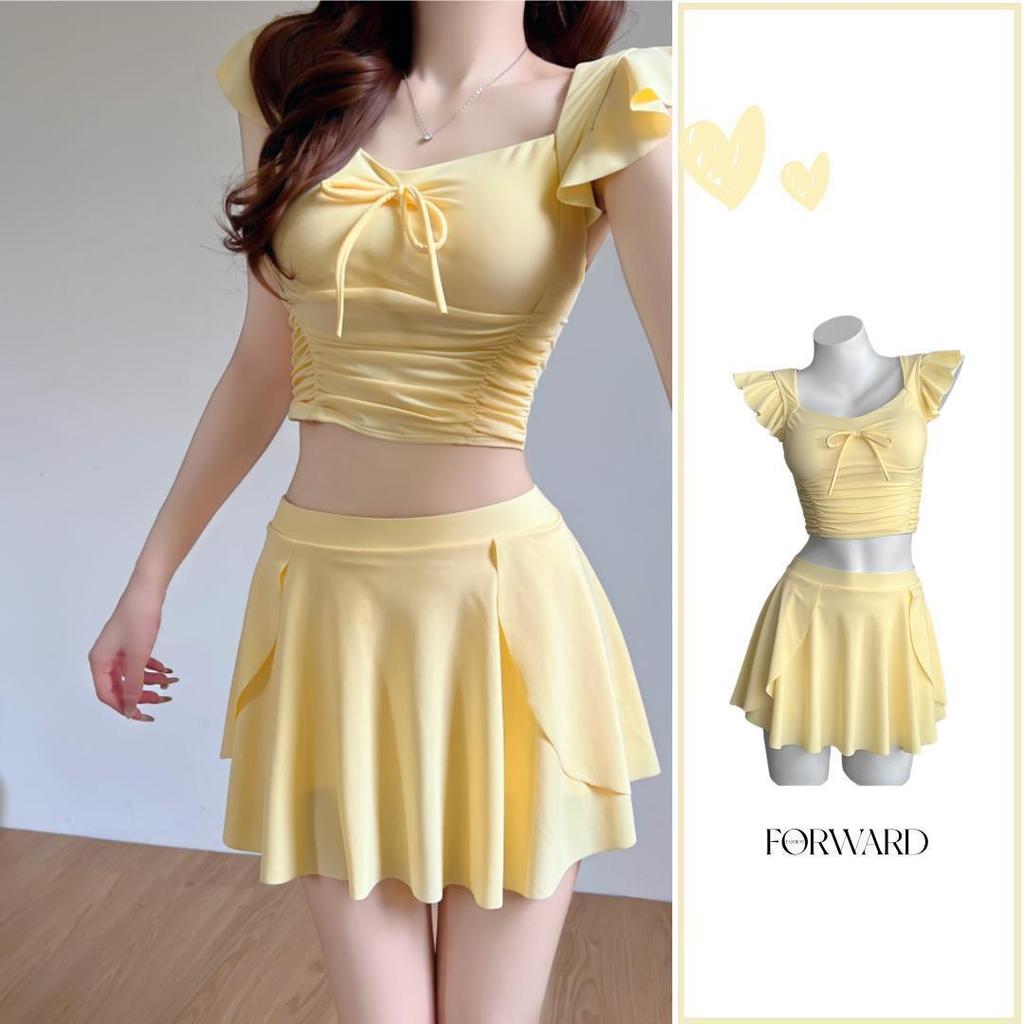 Новый женский купальник-юбка с разрезом, с шортиками и вставными чашечками для отдыха в горячих источниках