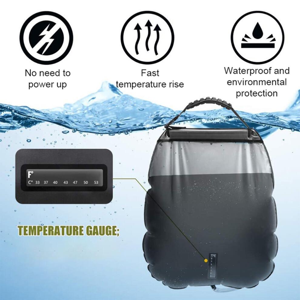 20L Portable Solar Shower Bag with Adjustable Showerhead for Camping & Outdoors
