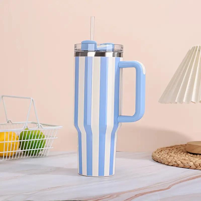 Термобутылка 40 унций с ручкой-соломкой и крышками Посуда для напитков Горячая Холодная Нержавеющая сталь Термос Портативные Автомобильные Кружки для кофе Термокружка