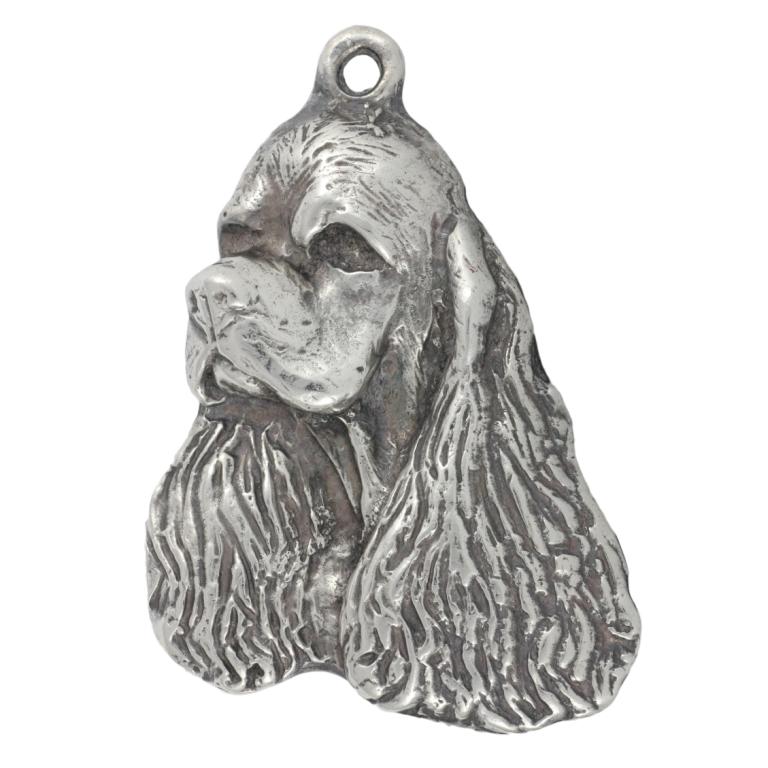 Clumber Spaniel - Silver-plated Key Ring with Dog, Handbag Decoration, Backpack Pendant by Art-Dog Brand