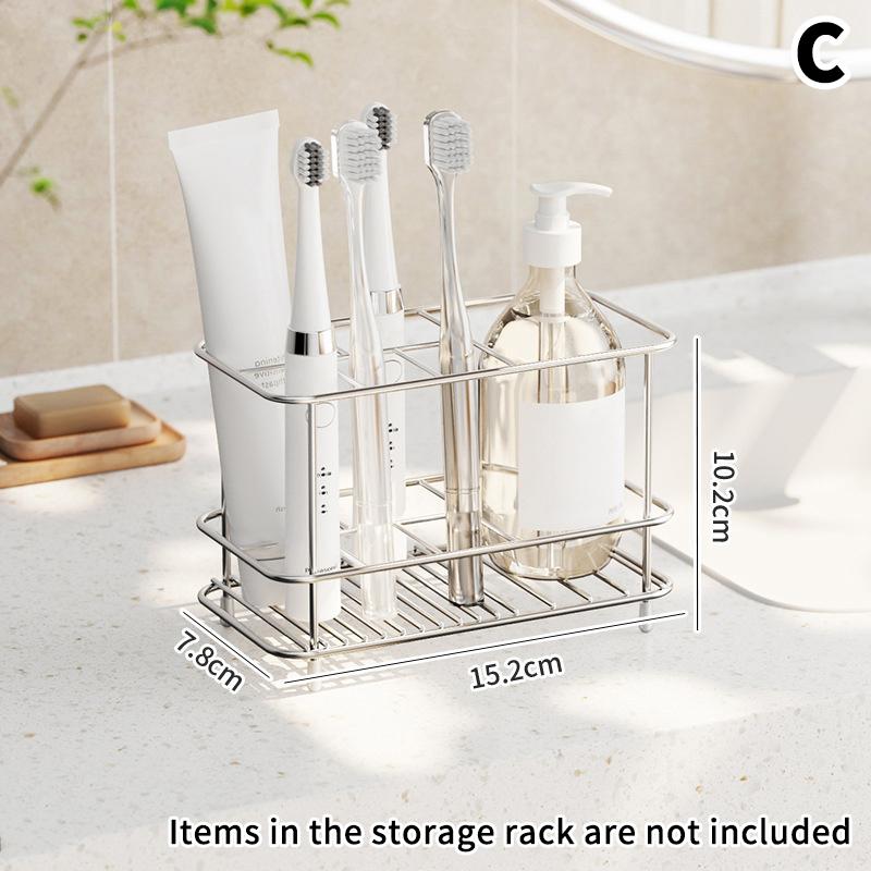 Держатель для зубных щеток для ванной комнаты - Подставка-органайзер для зубной пасты из нержавеющей стали, Для подставки-органайзера для электрических зубных щеток