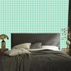 Wallpaper Fabric Pattern Mint, White and Sea for Living Room and Bedroom 50x1000