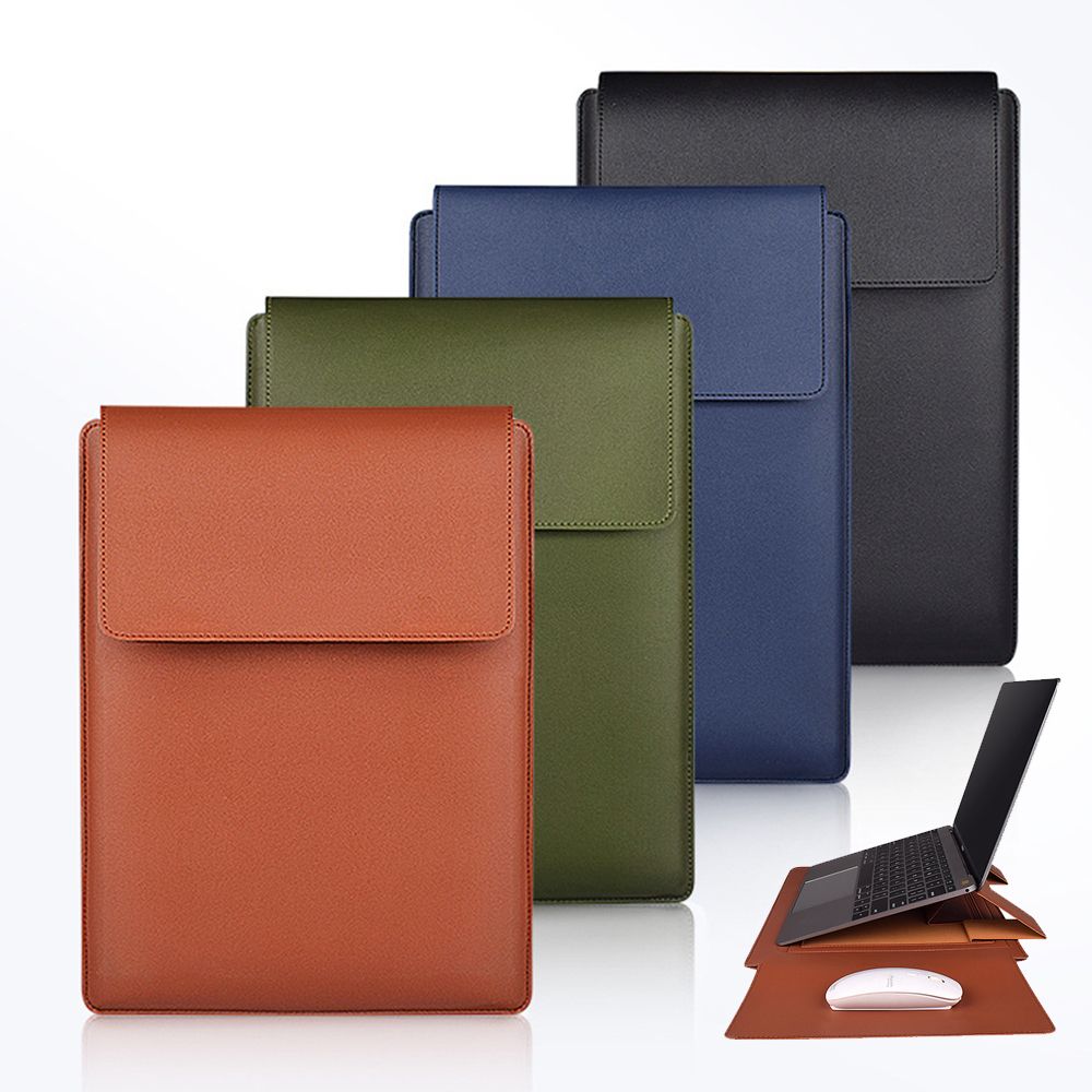 11 13 15 Colorful Pouch Notebook Computer Stand Case Ultrabook Sleeve Laptop Bag PU Leather