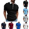 Летний мужской спортивный дышащий короткий рукав для гольфа Молодежный мужской повседневный топ на молнии