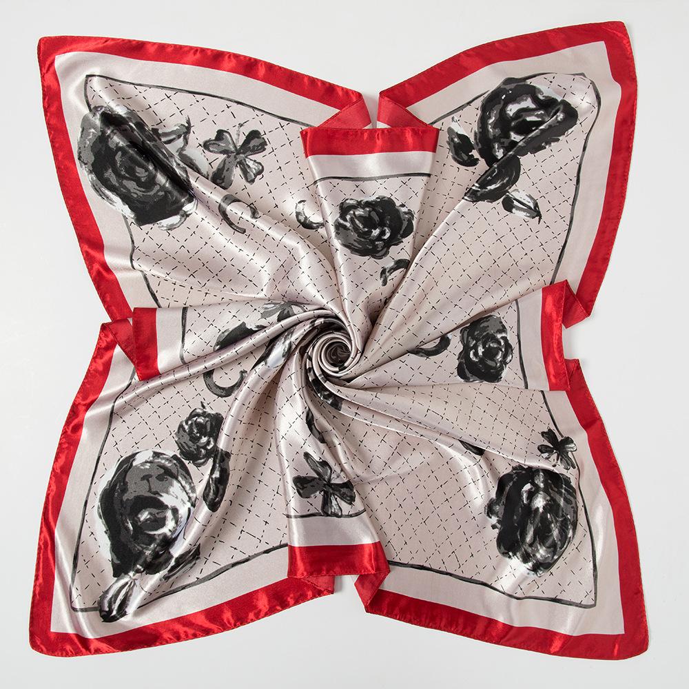 High-quality Luxurious Silk Scarves Headband Scarfs Neck Scarf For Women Chain Silk Scarf Women's Decorative Shawl