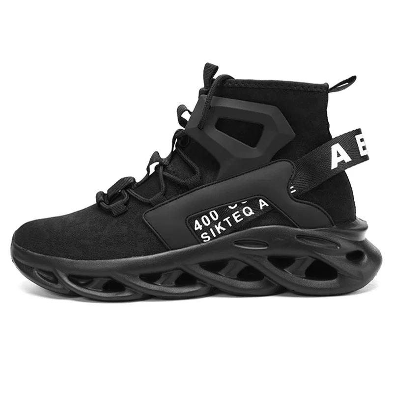 Yrzl Men'S Sneakers High Top Shoe Man Breathable Non Slip Comfortable Mesh Shoes For Men Non Slip Casual Running Shoes