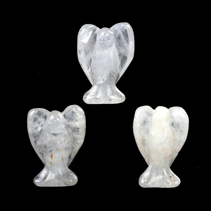 3Pc Healing Crystal Decoration Angel Shape Natural Quartz Agate Energy Gemstone Jewelry Home Decoration
