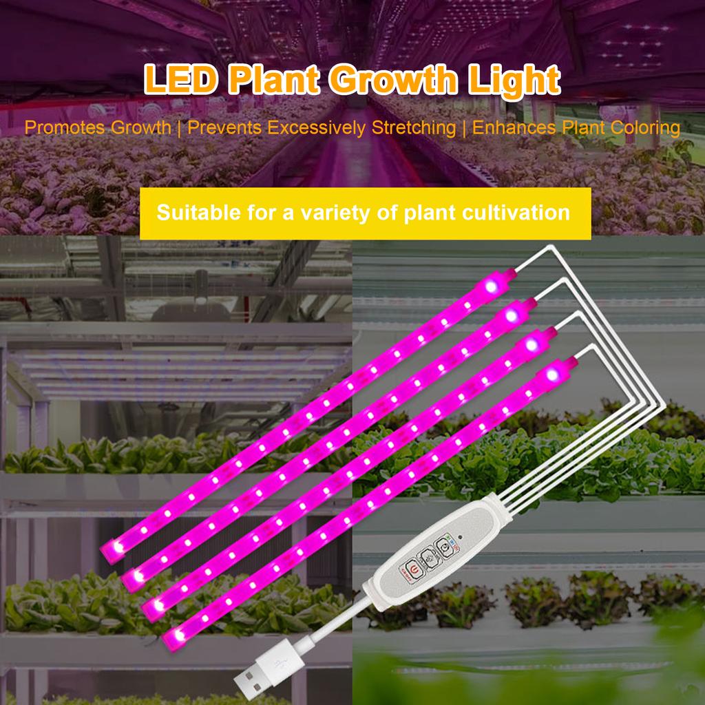 LED Growth Light Strips for Indoor Plants Pink-purple LEDs Grow Lamp for Hydroponics Succulent
