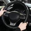Carbon Fiber Car Steering Wheel Cover Perforated Leather 38cm 15 inch For Toyota RAV4 Hilux  Corolla Camry Prius Land Cruiser