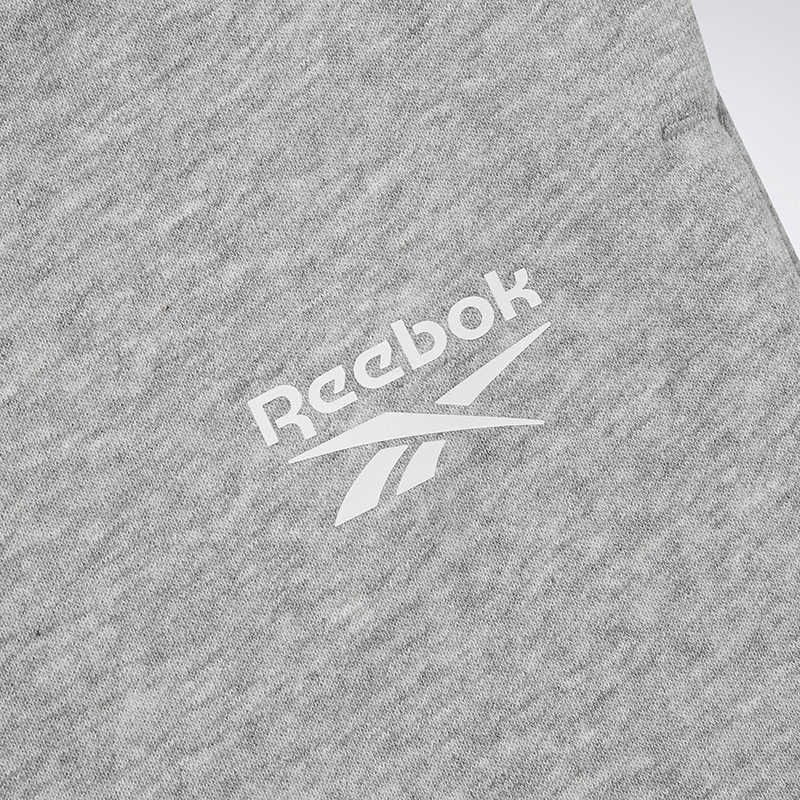 Reebok Однотонные спортивные брюки с манжетами и логотипом средней посадки, мужские низы серого цвета GR8492