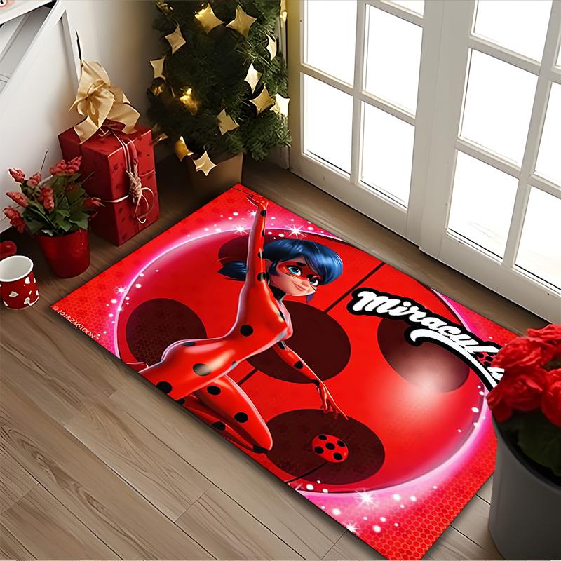 1pc Ladybug Carpet for Room Floor Mat, Comfortable Office Chair Printed Area Rug, Beautiful Hotel Rug