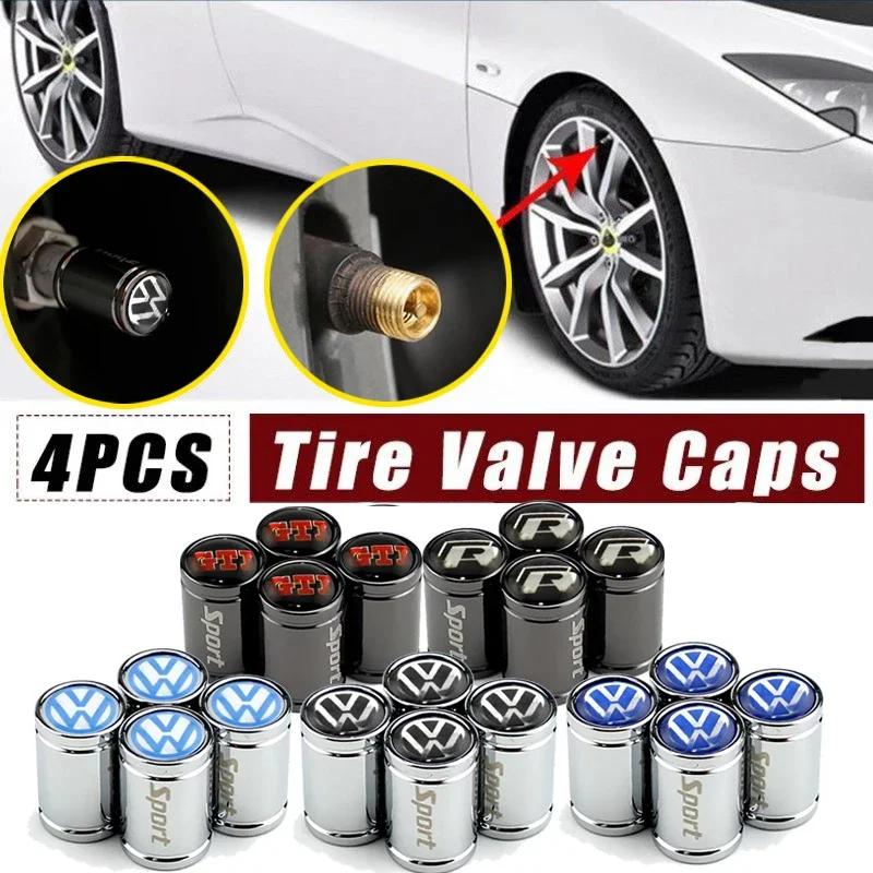 VEMZG1 For VW Volkswagen Jetta MK5 Golf 4PCS Car Wheel Tire Valves Tyre Stem Air Caps for Volkswagen Touran Polo Tiguan Passat GTI R Li F27